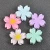 Ice-transparent crystal five-petal flower cherry blossom resin diy jewelry accessories, phone cases, crocs, patches, hair accessory materials details Picture